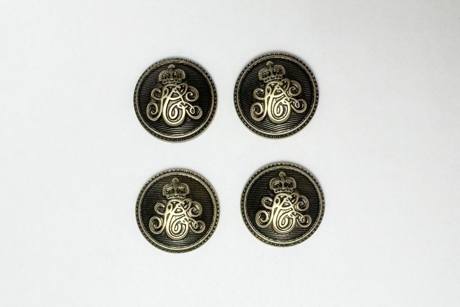 Гудзик на ніжці 25 мм Mertbutton металізований стара латунь 257е