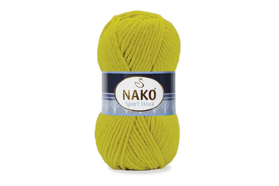 Пряжа NAKO Sport wool вовна 25%, акрил 75% салатовий яскравий 120м(100гр) 13872