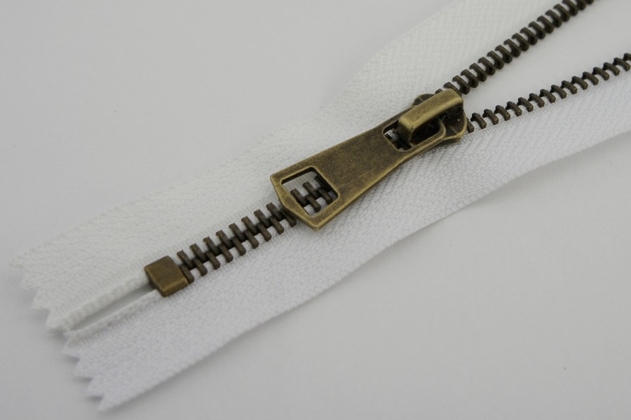 Блискавка MH Тип 5, нероз'ємні білий 18 см 5MCE-018-501-bronz