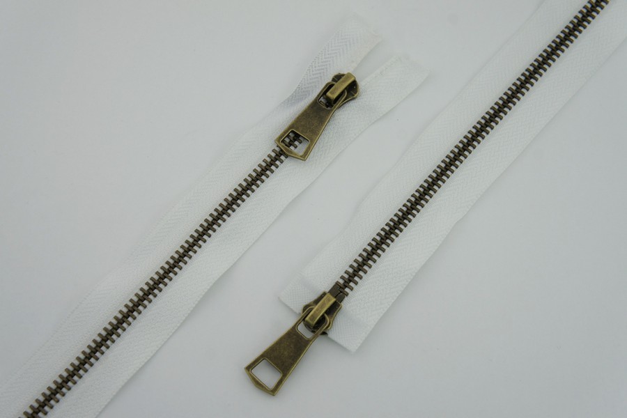 Блискавка MH Тип 5, 2 замка білий 100 см 5MTO-100-501-bronz