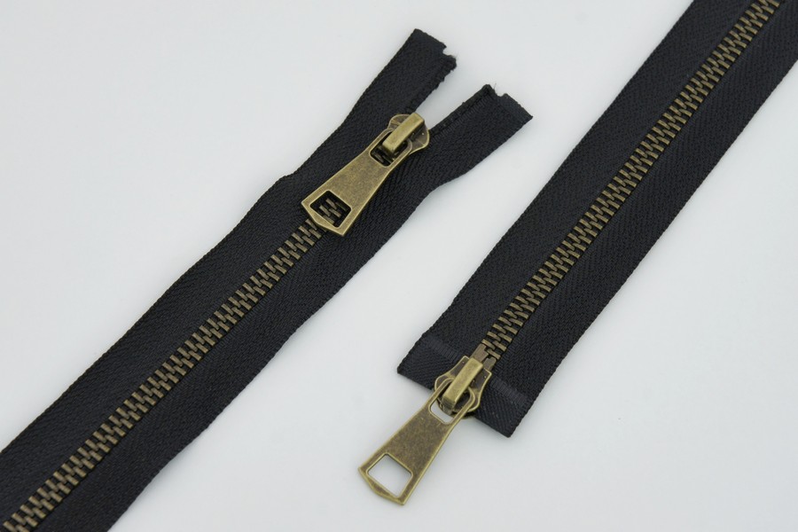 Блискавка MH Тип 5, 2 замка чорний 80 см 5MTO-80-580-bronz