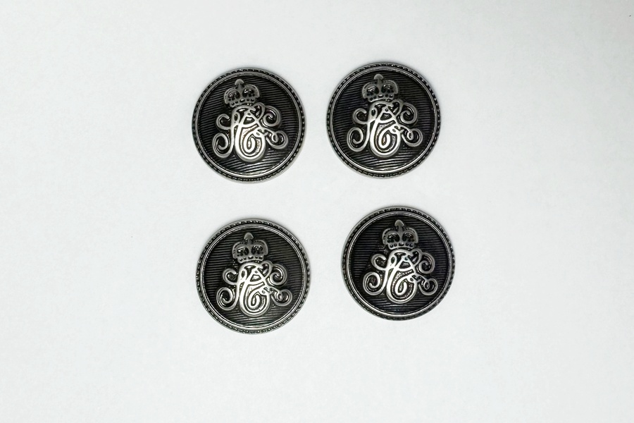 Гудзик на ніжці 25 мм Mertbutton металізований нікель 257е