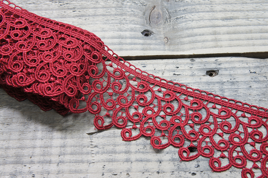 Мереживо гіпюр 70 мм SinemBro червоний 4G4193-70-1324