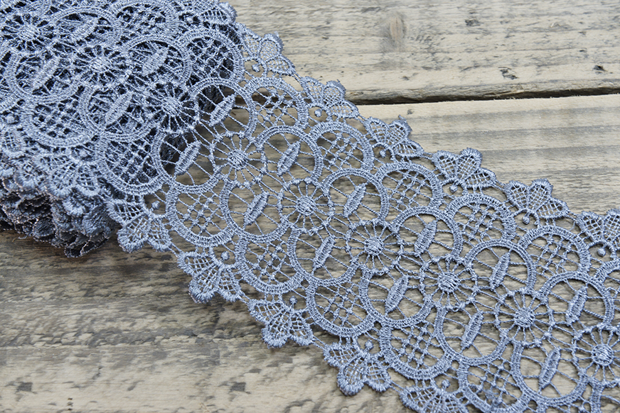 Мереживо гіпюр 95 мм SinemBro сірий