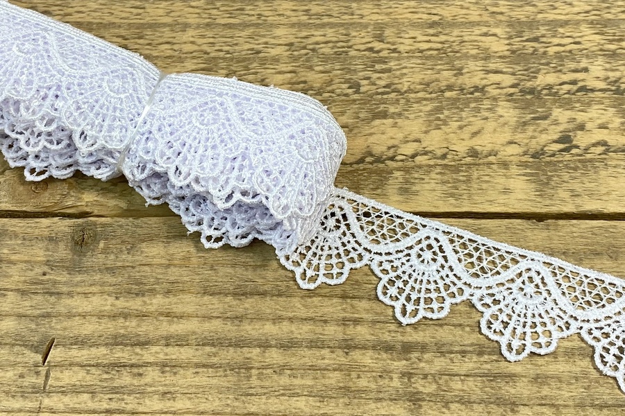 Мереживо гіпюр 30 мм SinemBro білий 4G4044-30-white