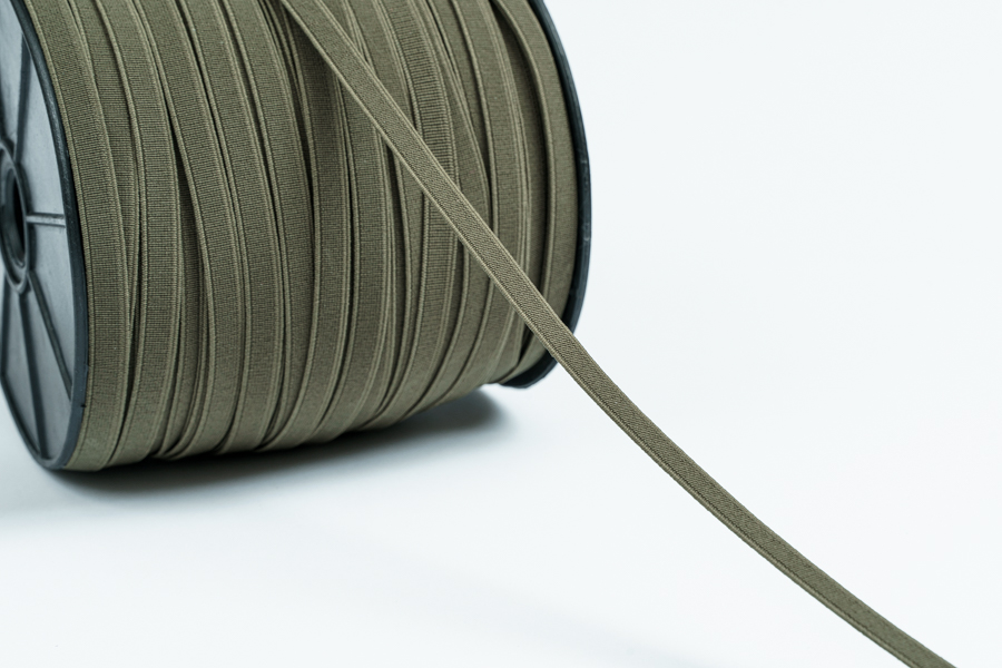 Тасьма еластична 10 мм взуттєва ткана болотний темний