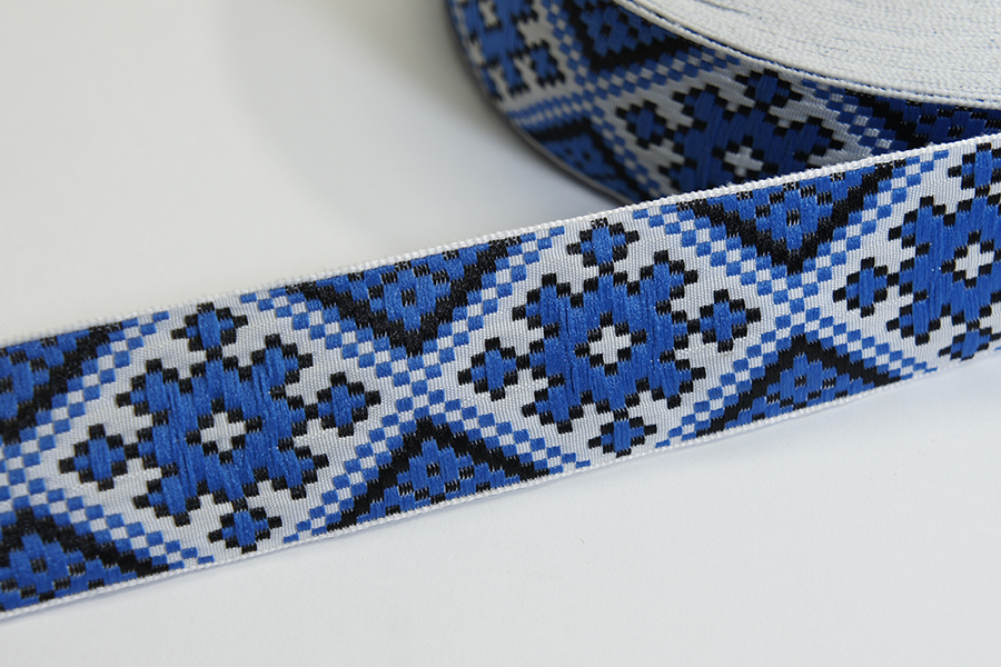 Тасьма 32 мм волошковий світлий