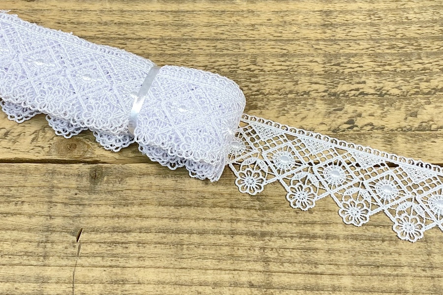 Мереживо гіпюр 45 мм SinemBro білий 4G4096-45-white