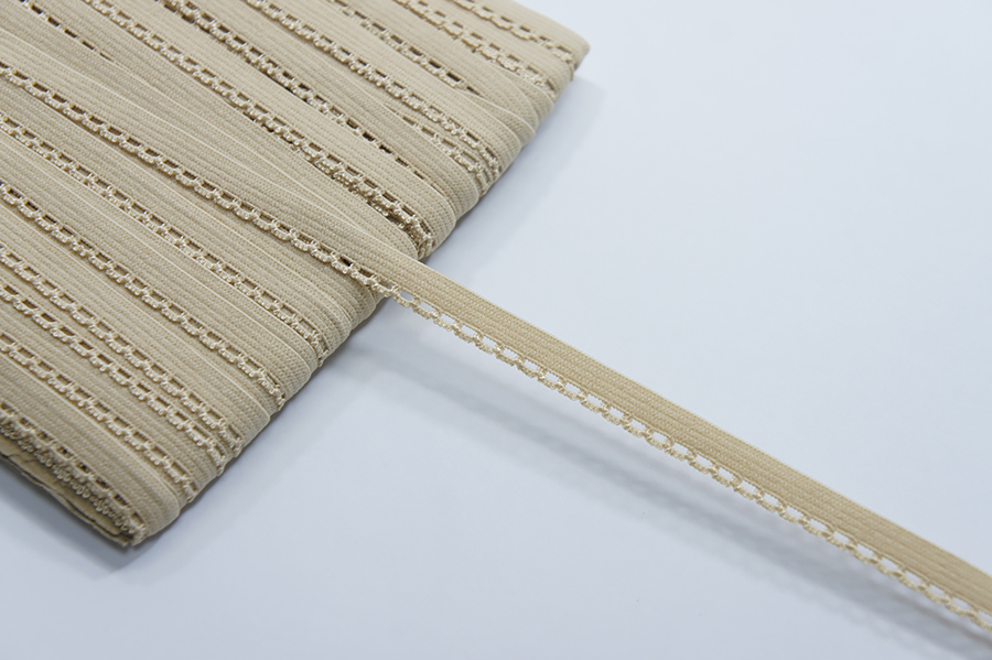 Тасьма еластична 9 мм декоративна бежевий