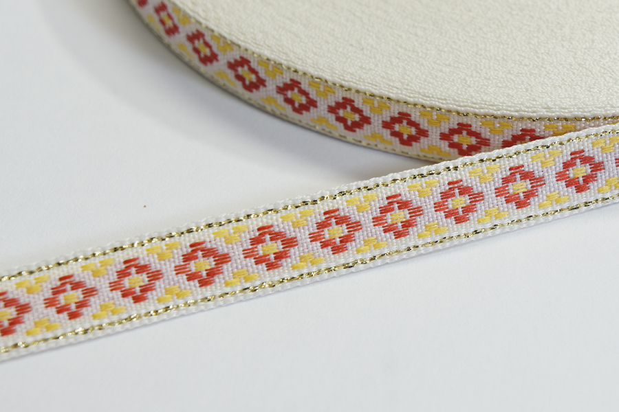 Тасьма 10 мм з люрексом білий 2В140-40-197/124з