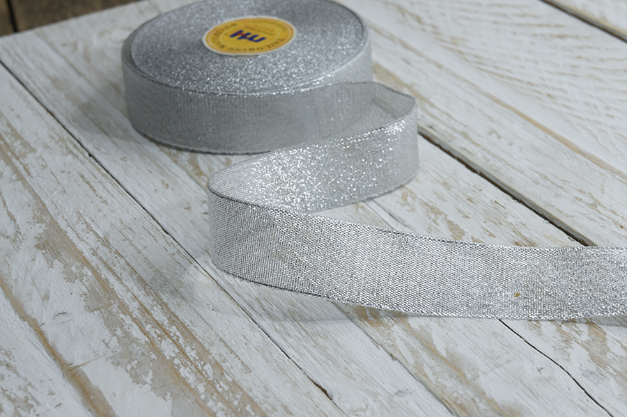 Стрічка люрекс 24 мм MH срібло 6106-0013-silver-МН