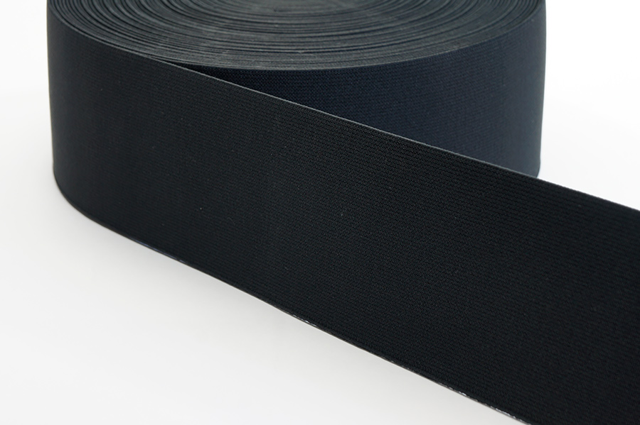 Тасьма еластична 70 мм Лента ткана чорний