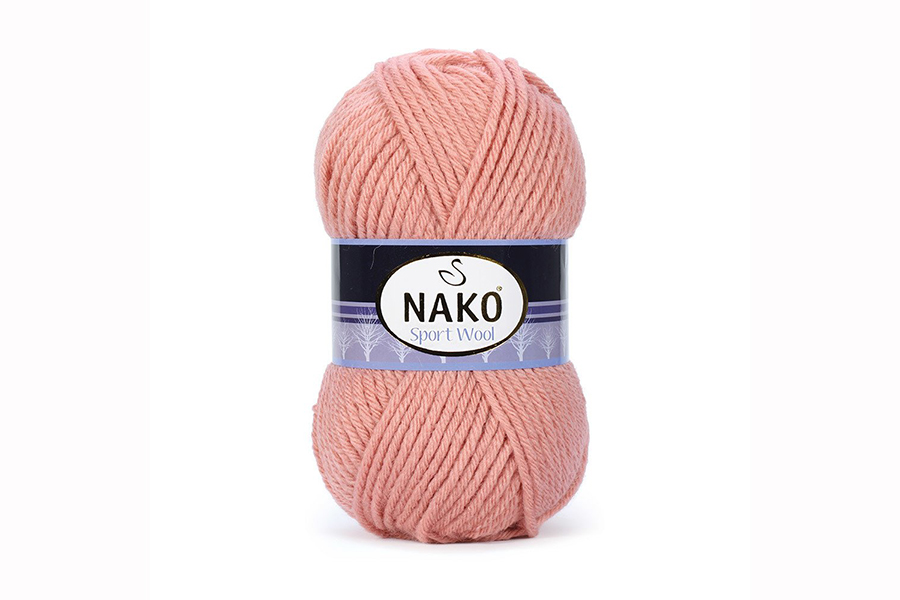 Пряжа NAKO Sport wool вовна 25%, акрил 75% фрезовий рожевий 120м(100гр) 02807