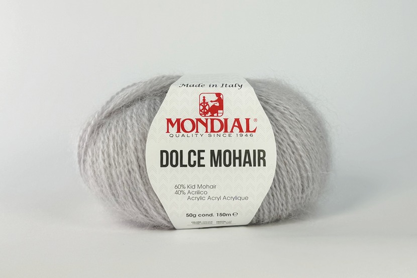 Пряжа Mondial Dolche Mohair кід мохер 60%, акрил 40% бузковий блідий 150м(50гр)