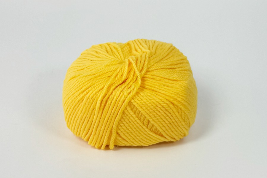 Пряжа Кашемірова вовна 93%, поліамід 7% жовтий канарейковий 90м(50гр)