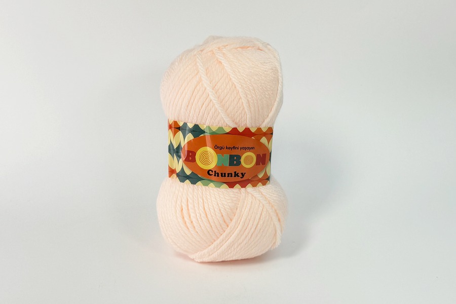 Пряжа NAKO Bonbon chunky акрил 100% персиковий блідий 135м(100гр) 98335