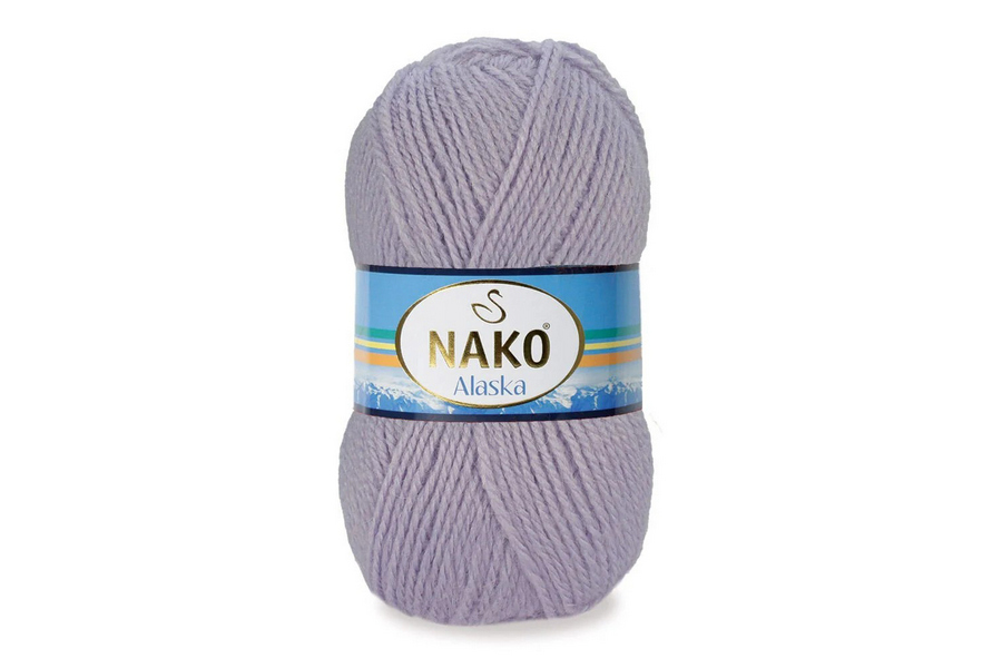 Пряжа NAKO Alaska вовна 15%, мохер 5%, акрил 80% бузковий блідий 200м(100гр) 00651