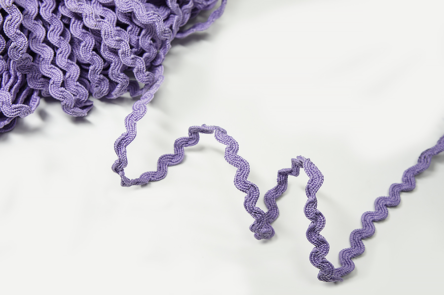 Тасьма в'юнок (хвилька) 9 мм Лента бузковий фіолетовий