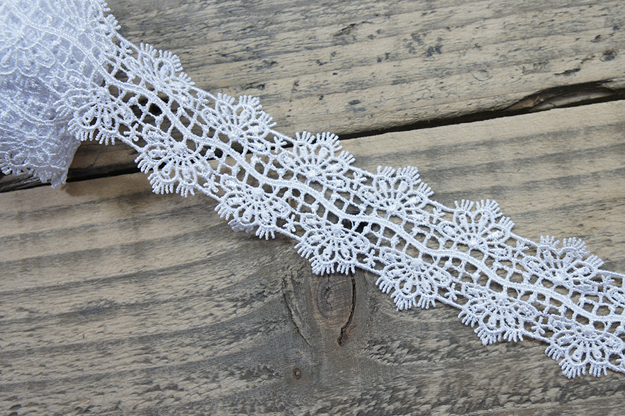 Мереживо гіпюр 50 мм Mertbutton білий GO119-50-white