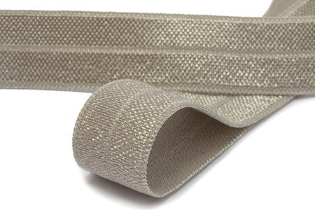 Бейка 15 мм блискуча, еластична сірий