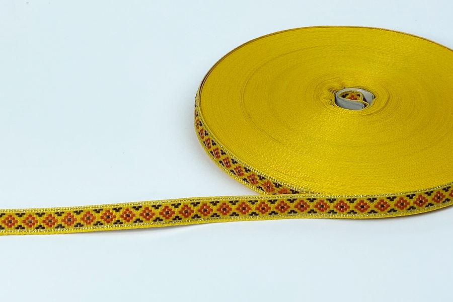 Тасьма 10 мм з люрексом червоний