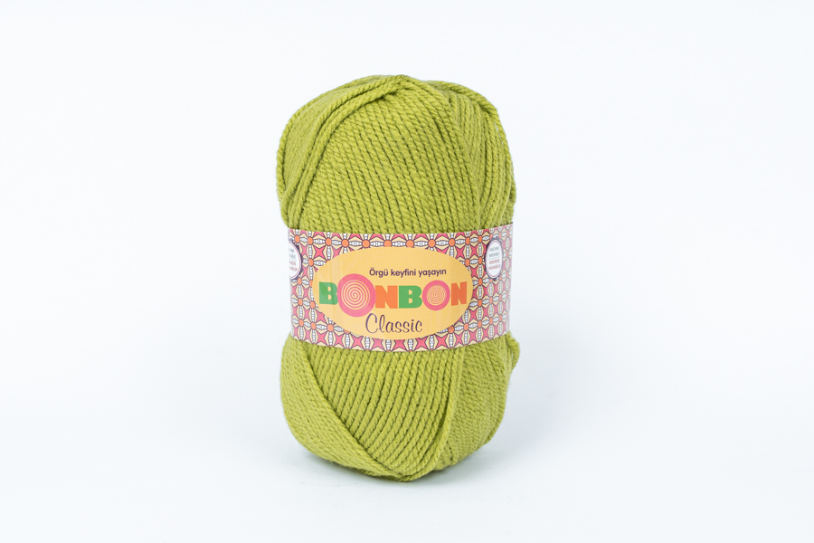 Пряжа NAKO Bonbon Classic акрил 100% оливковий 200м(100гр) 98229