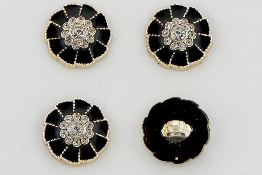 Гудзик на ніжці 21 мм Mertbutton металізований чорний КМ-04 KM-04-01-34-000/gold