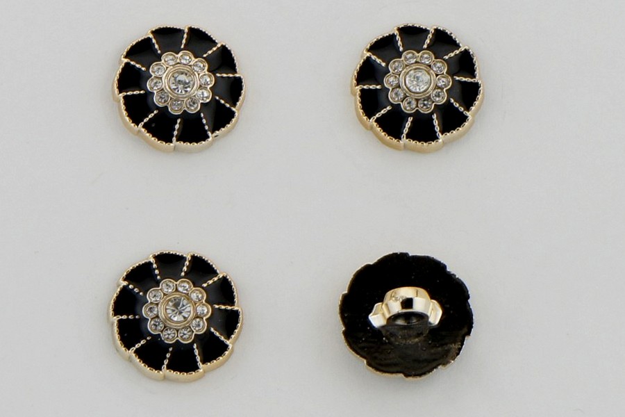 Гудзик на ніжці 18 мм Mertbutton металізований чорний КМ-04 KM-04-01-28-000/gold