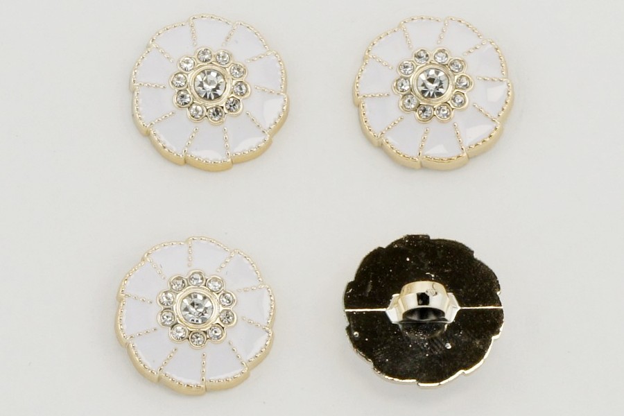 Гудзик на ніжці 21 мм Mertbutton металізований білий КМ-04 KM-04-03-34-999/gold