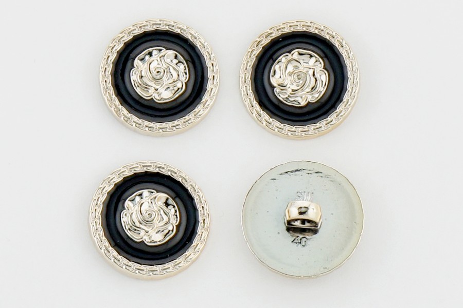 Гудзик на ніжці 25 мм Mertbutton металізований чорний