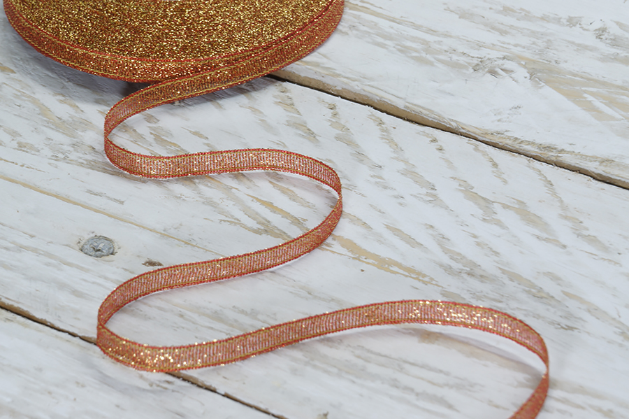 Стрічка люрекс 6 мм MH червоний 6106-3008-06-3336/gold