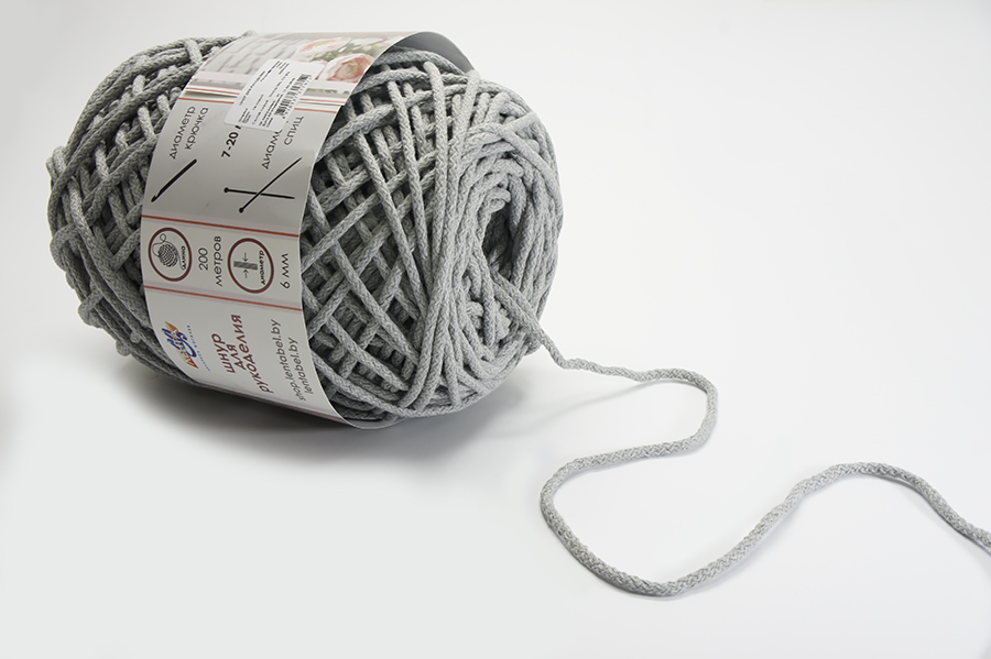 Шнур 6.0 мм для рукоділля Лента сірий світлий 60184/200-941040