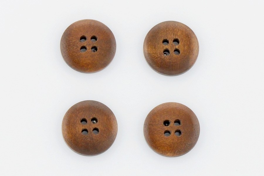 Гудзик 23 мм Mertbutton 4 отвори під дерево коричневий