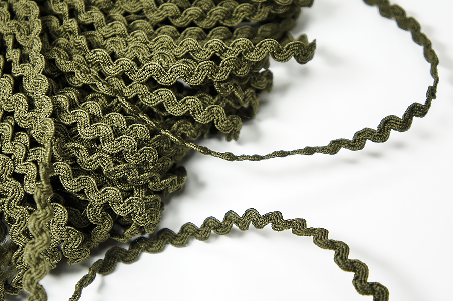 Тасьма в'юнок (хвилька) 6 мм Лента хакі