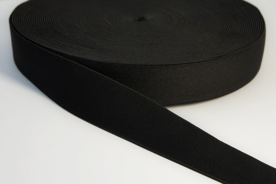 Тасьма еластична 40 мм жаккардова ткана чорний