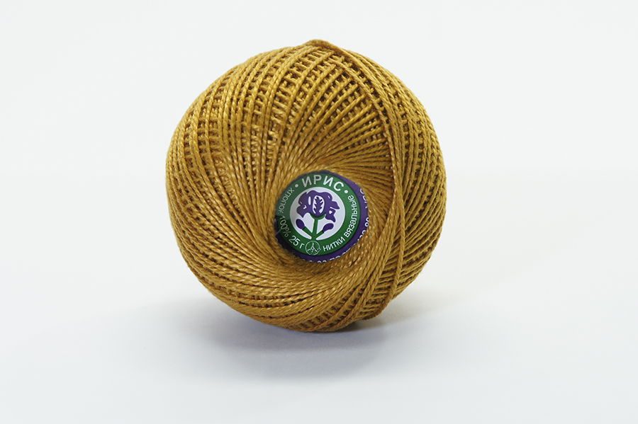 Ірис нитки бавовна 100% золотистий темний 150м(25гр) 5506