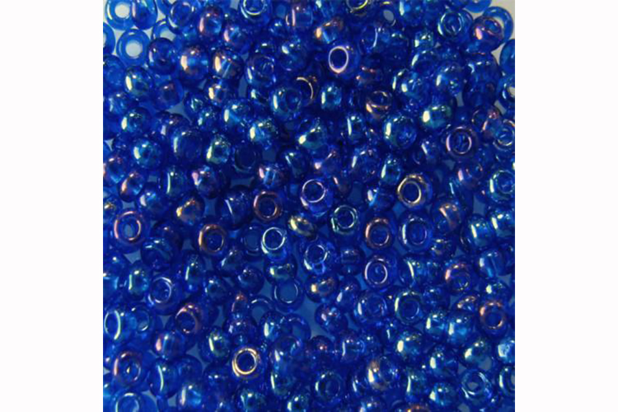 Бісер Preciosa 61300 №10 прозорий райдуга волошковий 2,3 мм