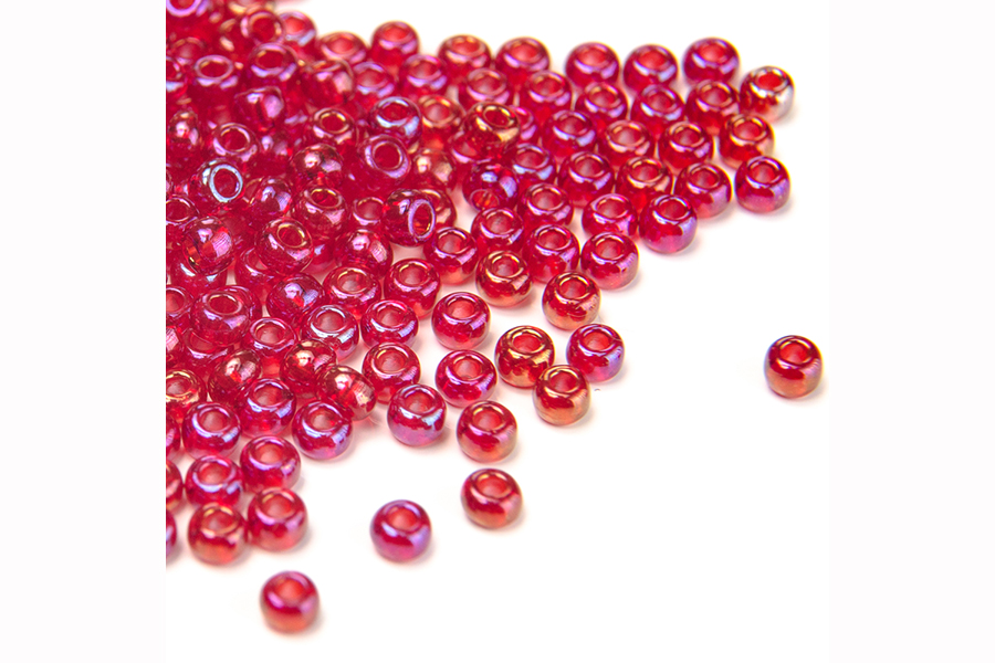 Бісер Preciosa 91090 №10 прозорий райдуга червоний рудий 2,3 мм