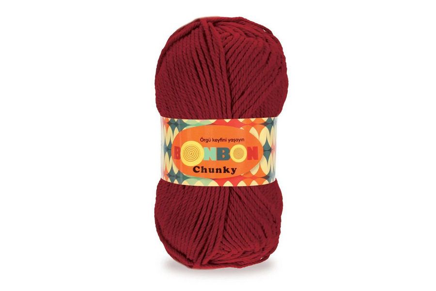 Пряжа NAKO Bonbon chunky акрил 100% червоний 135м(100гр) 98237