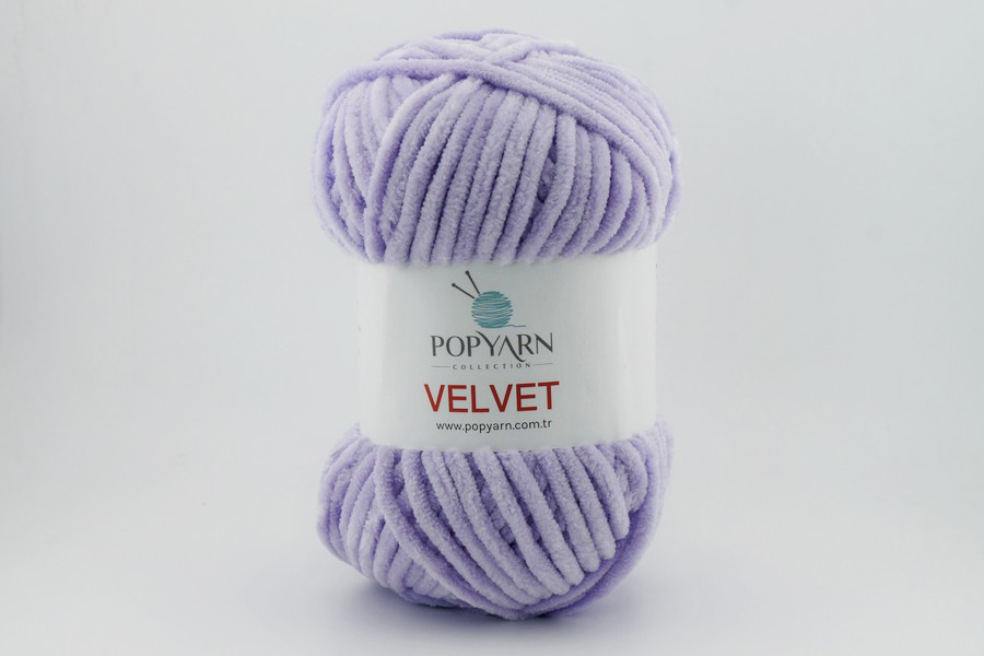 Пряжа POPYARN Velvet мікрополіестер 100% бузковий світлий 120м(100гр)