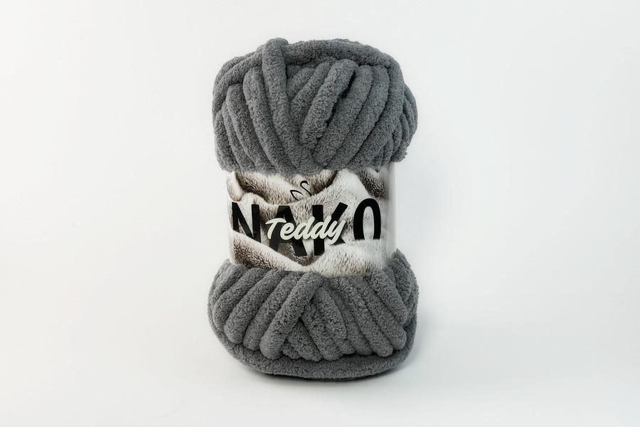 Пряжа NAKO Teddy поліестер 100% сірий 22м(200гр)