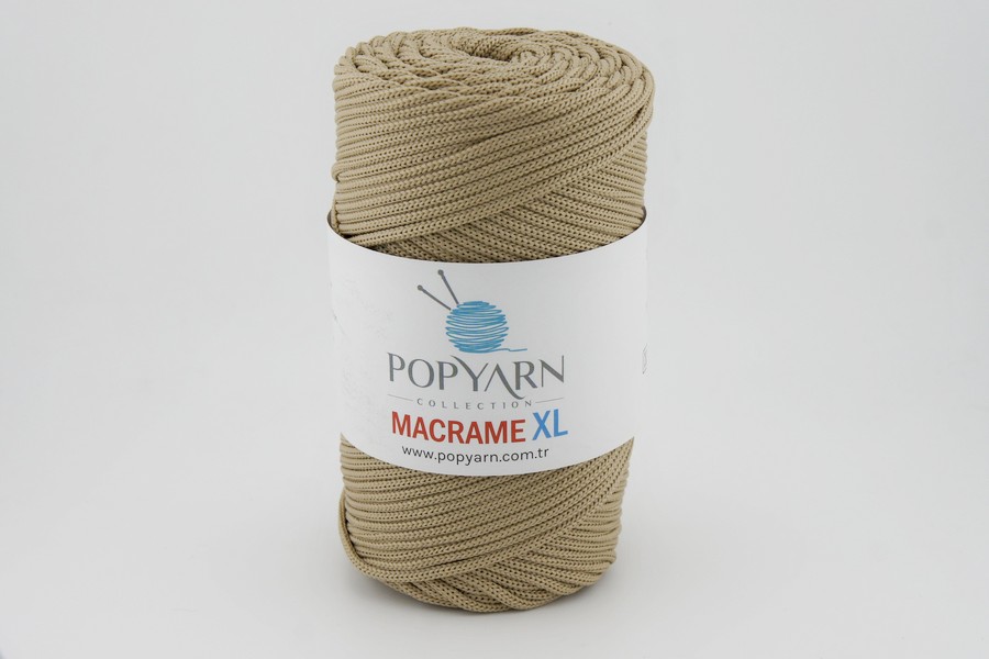 Пряжа POPYARN Macrame XL шнур поліпропілен 100% бежевий 125м(250гр) 410