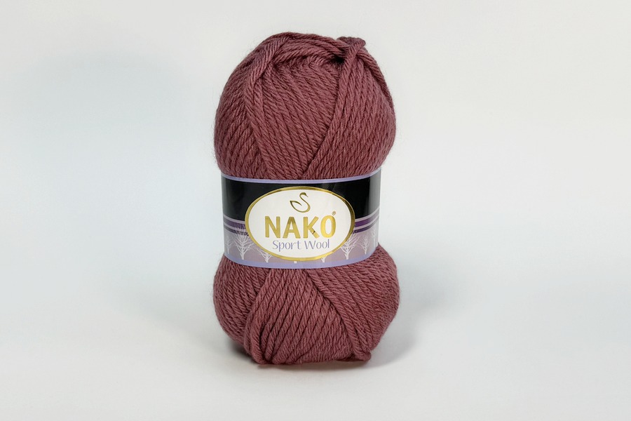 Пряжа NAKO Sport wool вовна 25%, акрил 75% фрезовий рожевий темний 120м(100гр) 00327