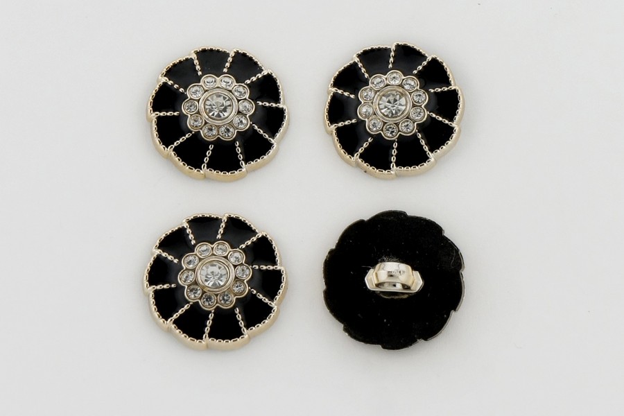 Гудзик на ніжці 25 мм Mertbutton металізований чорний КМ-04 KM-04-01-40-000/gold