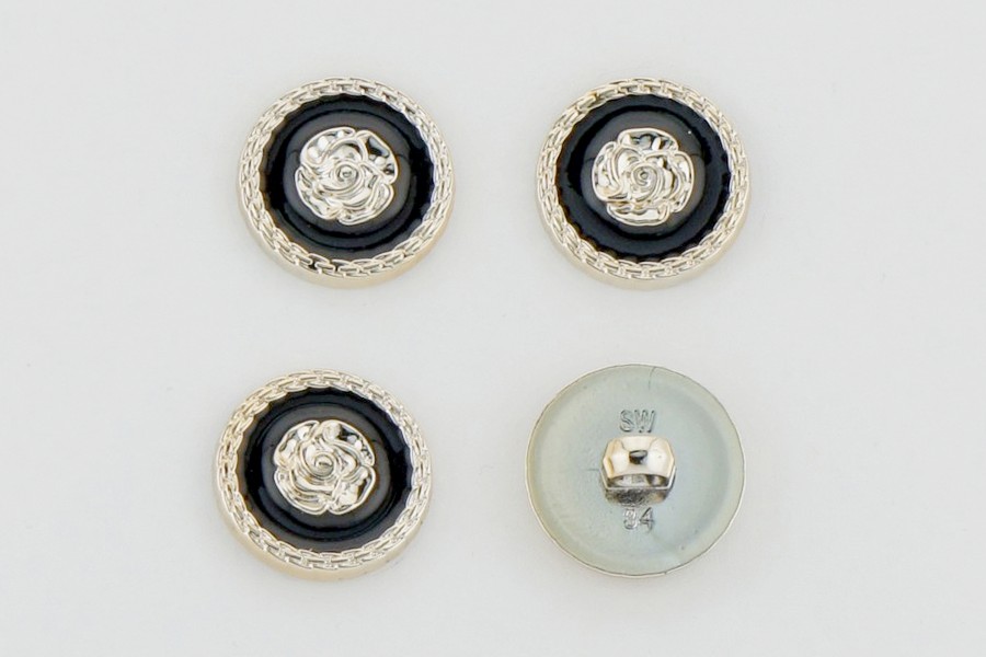 Гудзик на ніжці 21 мм Mertbutton металізований чорний