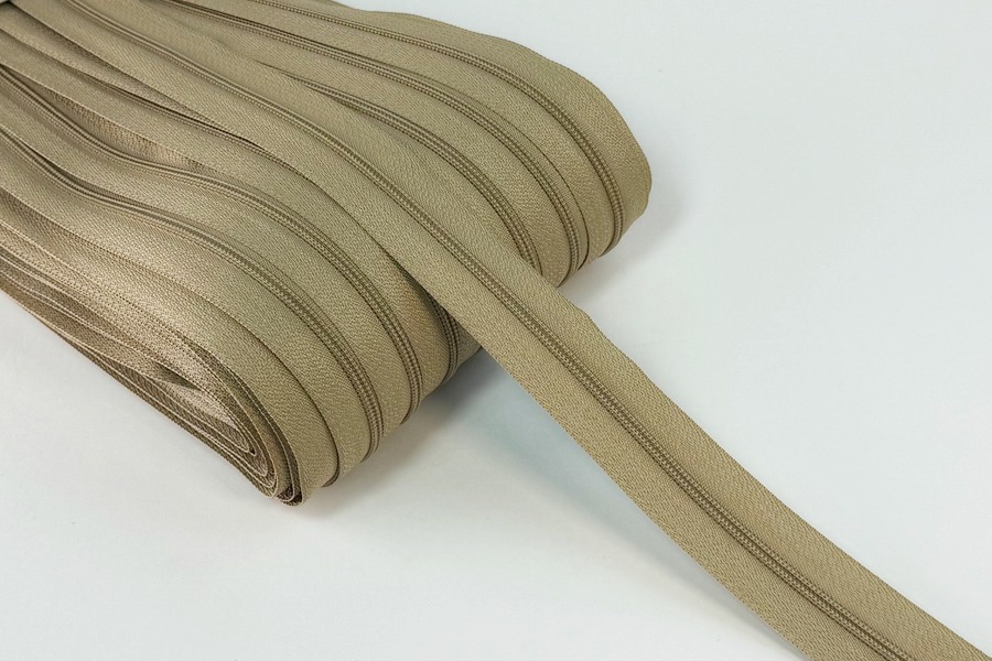 Блискавка Тип 6, 2 замка бежевий золотистий 35 см