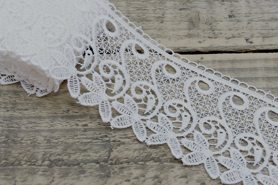 Мереживо гіпюр 70 мм SinemBro біло-молочний 4G4147-70-raw