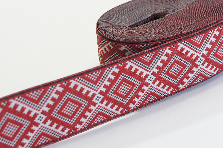 Тасьма 30 мм гобелен червоний 16-30-1324/999