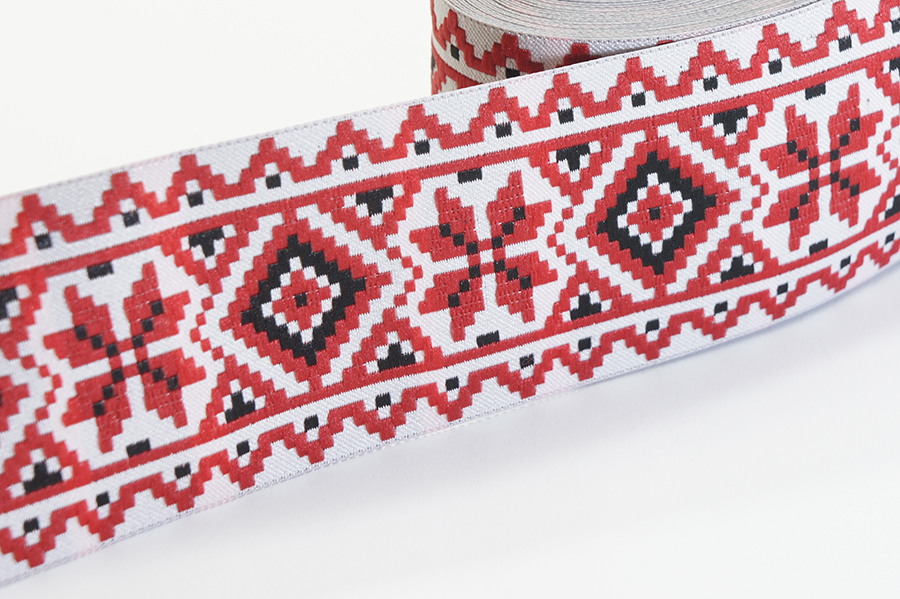 Тасьма 50 мм гобелен червоний 4-50-1324/999