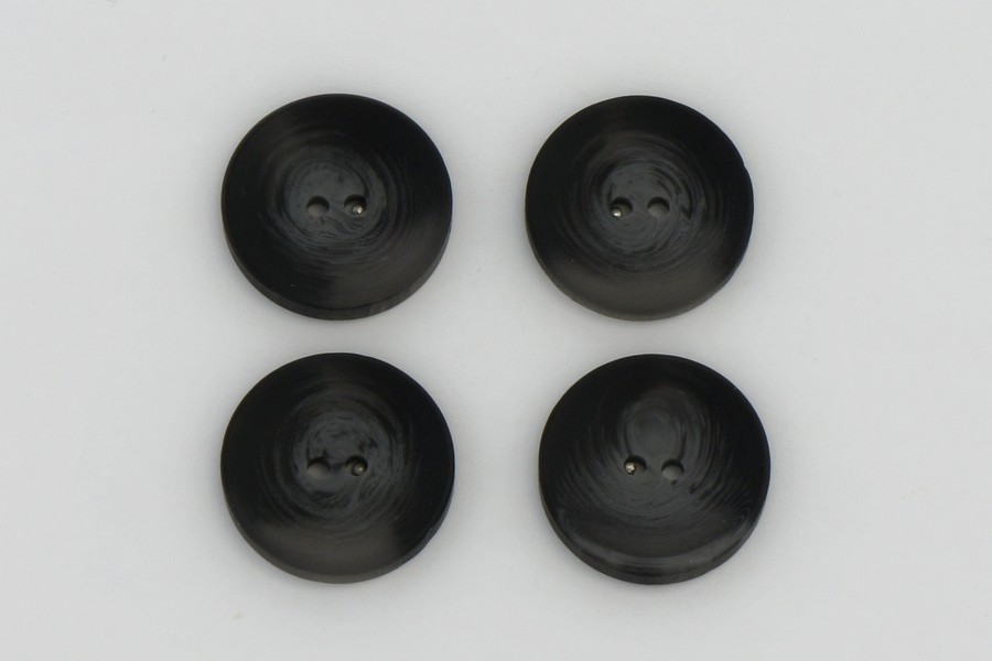 Гудзик 25 мм Mertbutton 2 отвори класичний чорний FNL-251/253